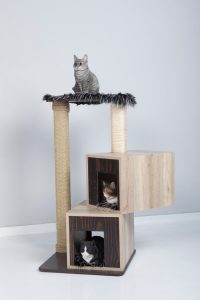 “Fluffy” Kitty Fun 2 boxes Cat Tree Condo & Scratcher