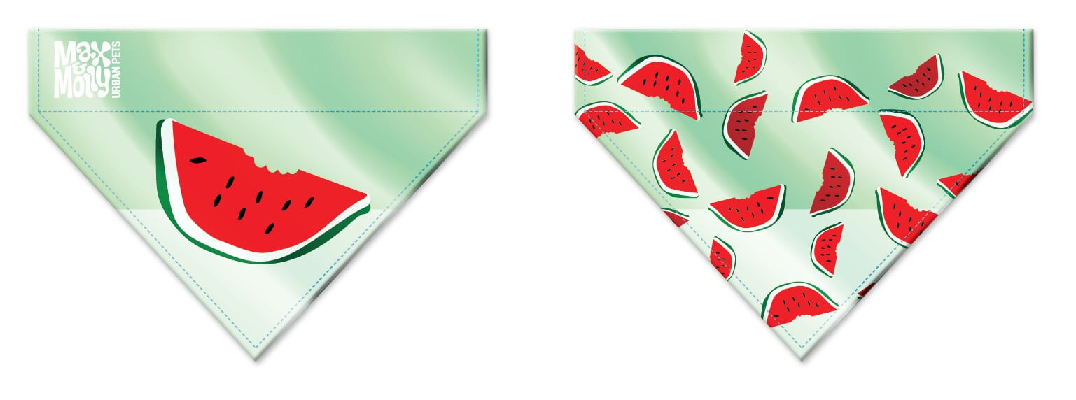 Watermelon BANDANA MAX & MOLLY WATERMELON -XSMALL/SMALL - Image 1