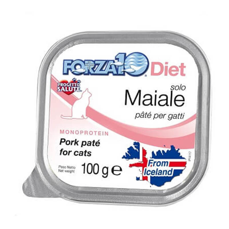 cat.diet_.maiale FORZA10 DIET PATE ΓΙΑ ΓΑΤΕΣ ΜΕ ΧΟΙΡΙΝΟ -100gr - Image 1