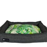 N R DOGS BASKET BEDS DARK GRAY/FLORAL-Small( 60 x 40cm)