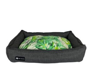 N R DOGS BASKET BEDS DARK GRAY/FLORAL-Large ( 96 x 68cm.)