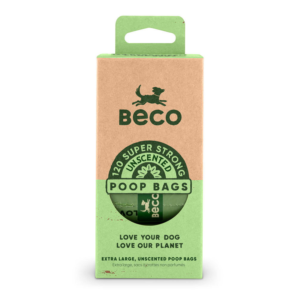 Poop-Bags-Large-Unscented-Poop-Bags-Main-Green-BBG-120 Beco Βιοδιασπώμενα Σακουλάκια Σκύλου - Image 1