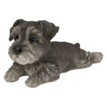 Real Life Laying Schnauzer Puppy 21cm
